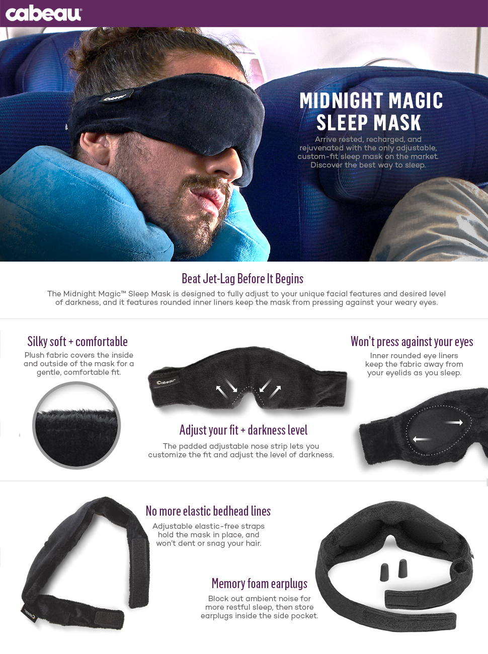 Elastisk Perseus bejdsemiddel Cabeau Midnight Magic Adjustable Sleep Masks - Fairway Golf Online Golf  Store – Buy Custom Golf Clubs and Golf Gear