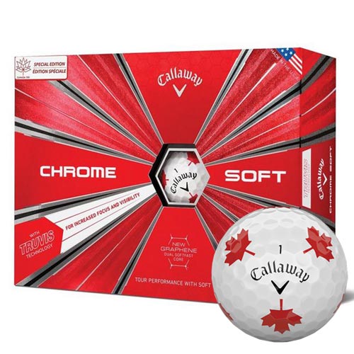 CallawayhLEFCSt Chrome Soft Canadian Maple Leaf Truvis Golf Ballh3674