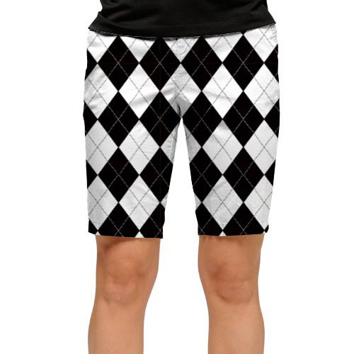 LoudMouthhEh}EXSt Ladies Black & White Bermuda Short (#WS)h5334