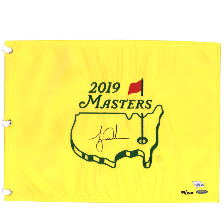 "Tiger Woods Autographed 2019 }X^[Y@St Pin Flag"