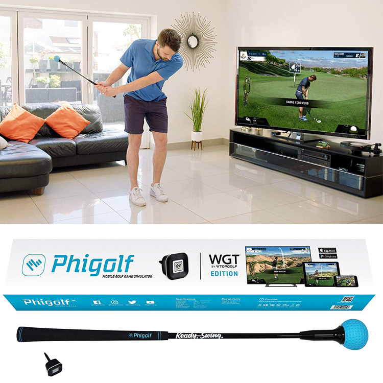 Phigolf Mobile and Home Smart Golf Game Simulator with Swing Stick 