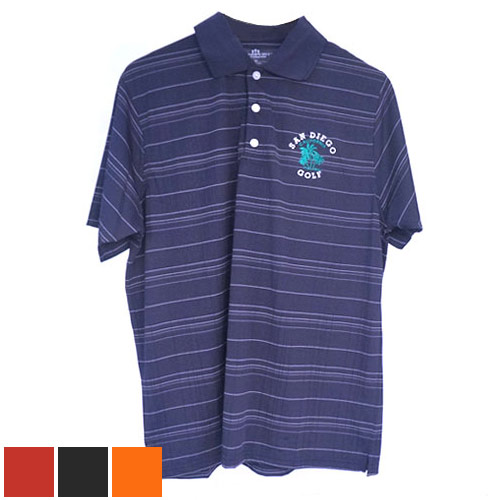 San Diego Gifts""hSan Diego Gift Three Color Textured Stripe Polo Shirts (#2953)h4830